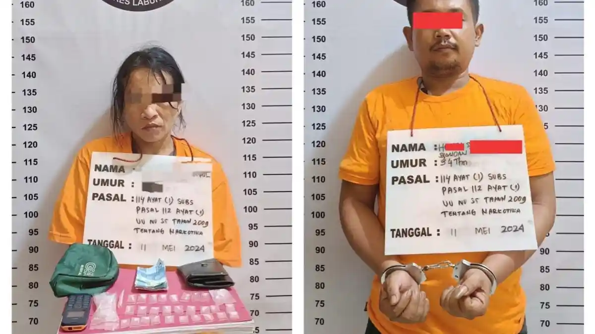 Wanita Tua Berbagi Sabu Kepada Teman Prianya, Keduanya Ditangkap Satnarkoba Polres Labuhanbatu