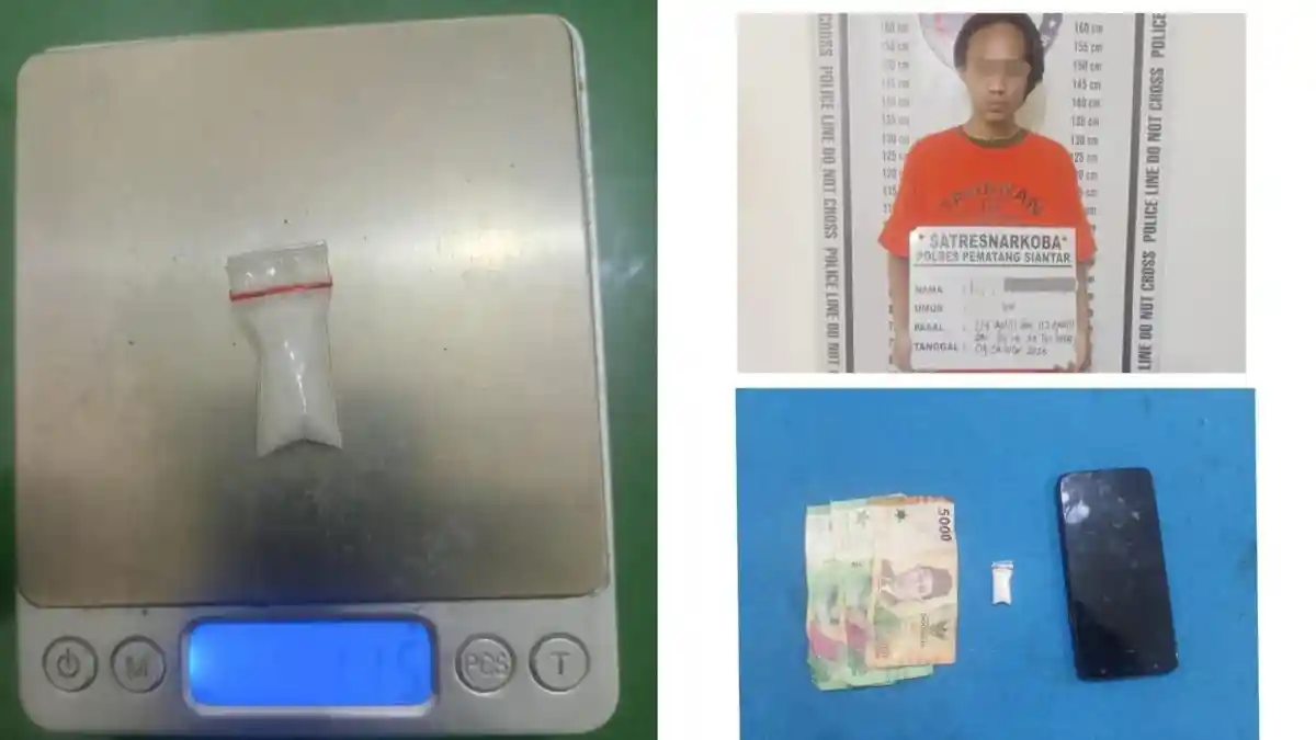 Pemuda Ditangkap di Pinggir Jalan Kertas, Polres Pematangsiantar Amankan Sabu 1,15 Gram 