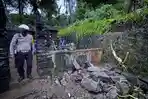 Irigasi Meluap, Tembok Sampai Bangunan Pelinggih Warga di Desa Selat Klungkung Hancur