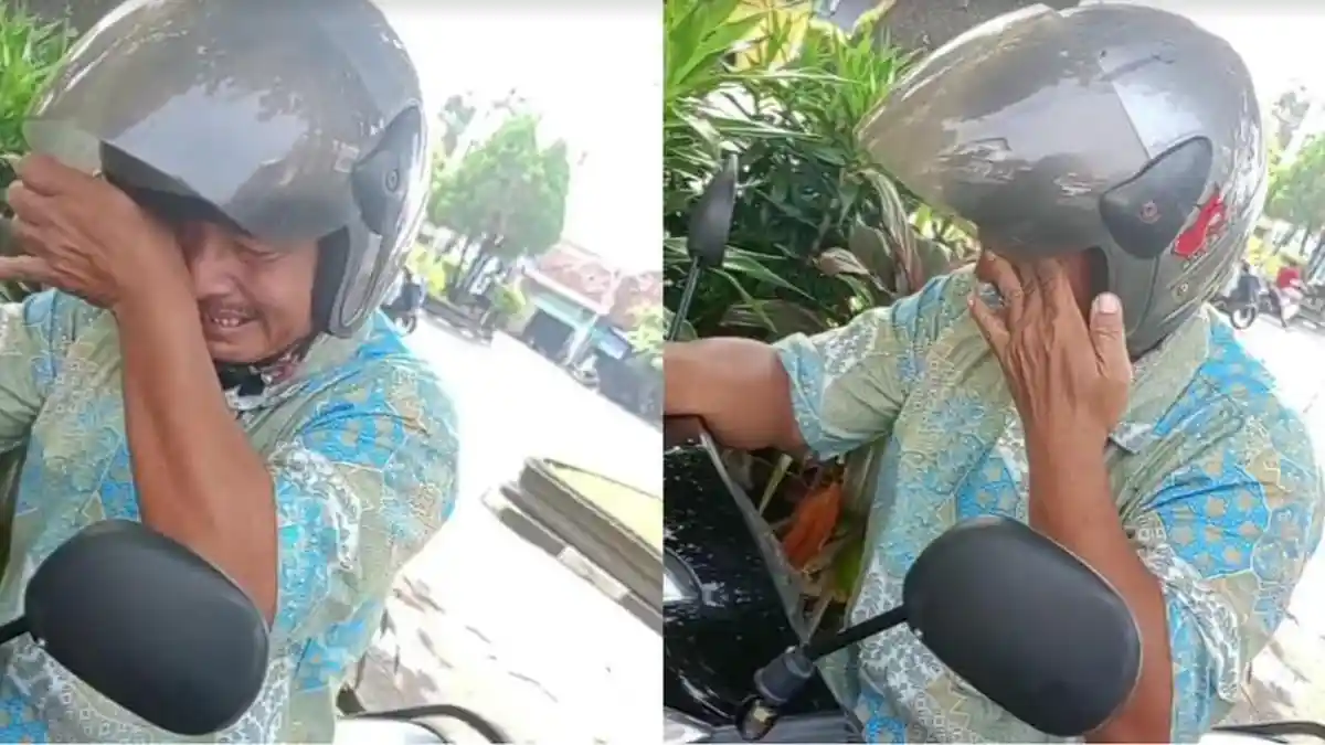 Viral Seorang Bapak Menangis Dibentak Anaknya saat Wisuda, Pulang Dorong Motor Kehabisan Bensin