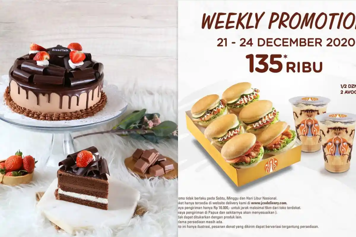 Promo J.CO dan Promo BreadTalk hari ini 22 Desember 2020 Mulai Dari Rp 16.000 Aja