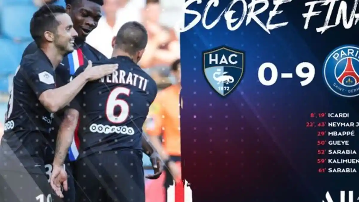 PSG Bantai Le Havre 9-0, 5000 Orang Sudah Bisa Nonton Sepak Bola Lagi