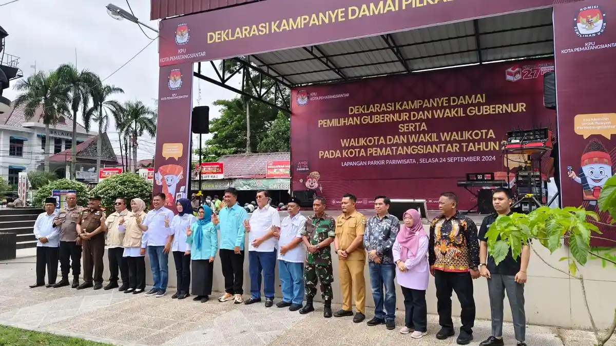 Polres Pematangsiantar Hadiri Deklarasi Kampanye Damai Pilkada Serentak Tahun 2024