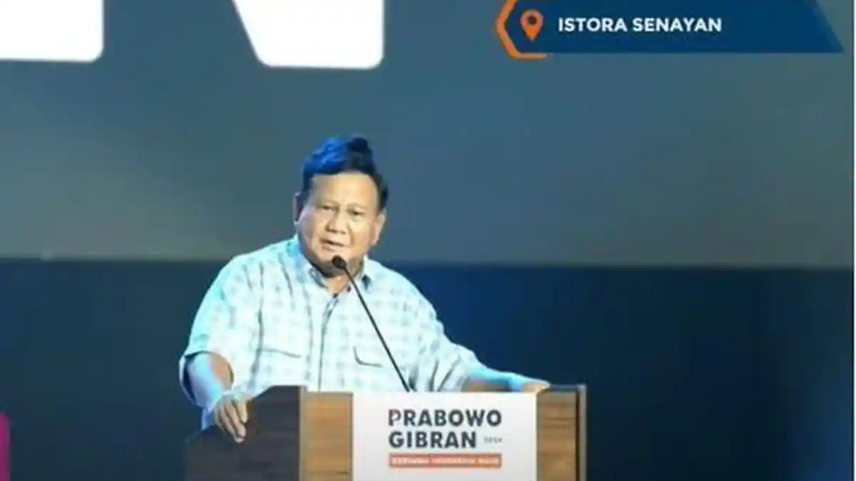 MOMEN Prabowo Sapa Titiek Soeharto saat Pidato Kemenangan di Istora, Pendukung Langsung Heboh
