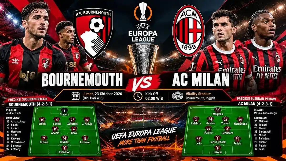 AC Milan Takluk Tiga Gol Tanpa Balas di Kandang Bournemouth