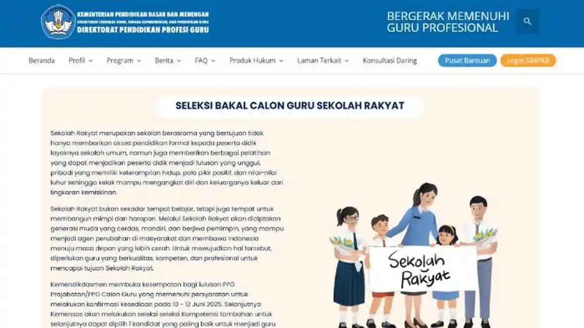 Seleksi PPPK Guru Sekolah Rakyat 2025 Ditutup Hari Ini, Segera Daftar di Link ppg.dikdasmen.go.id