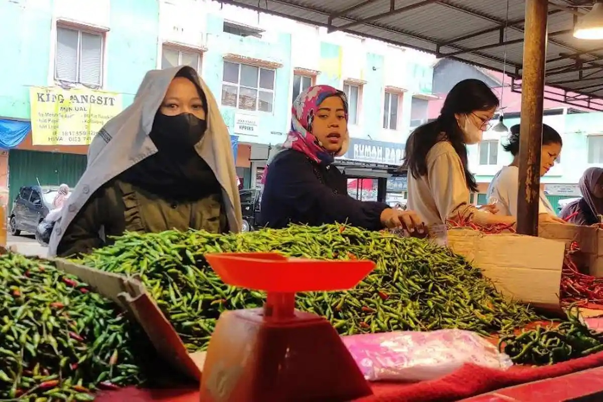 Pasca Lebaran, Cabai Merah di Pasar Angso Duo Jambi Rp 16 Ribu per Kg