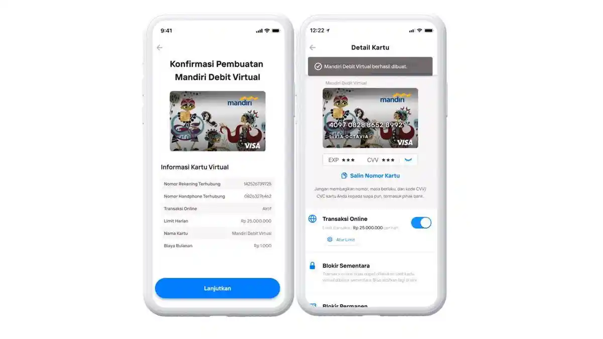 Begini Cara Membuat Kartu ATM Mandiri Virtual lewat Livin by Mandiri