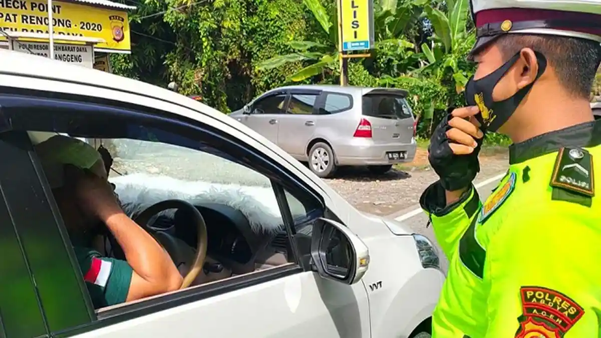 Cegah Corona, Satlantas Polres Abdya Perketat Pemeriksaan di Perbatasan Abdya-Aceh Selatan
