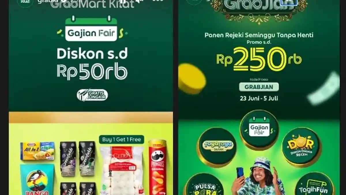 6 Kode Promo Grab Hari Ini 27 Juni 2023, Panen Diskon Gajian Rp 25o ribu, GrabMart Diskon Rp 50 ribu