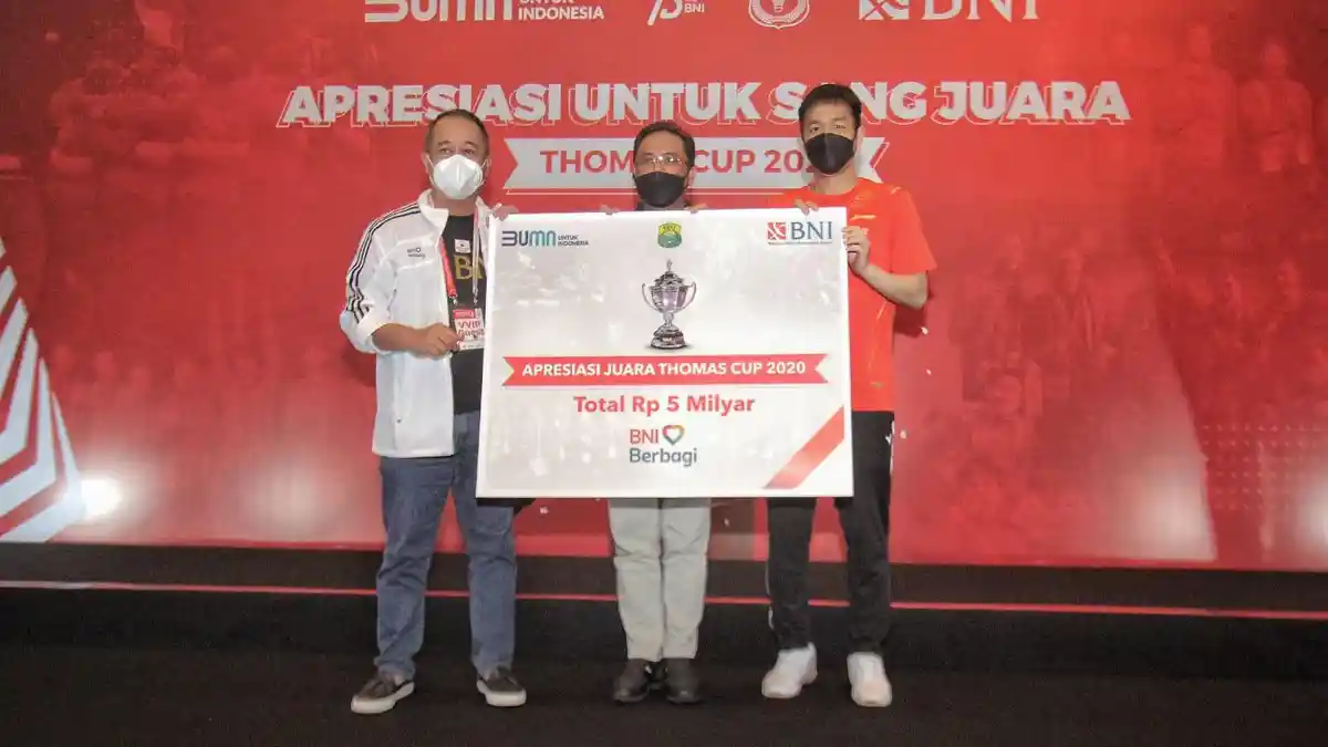 Rayakan Kemenangan Merebut Piala Thomas 2020, BNI Apresiasi PBSI