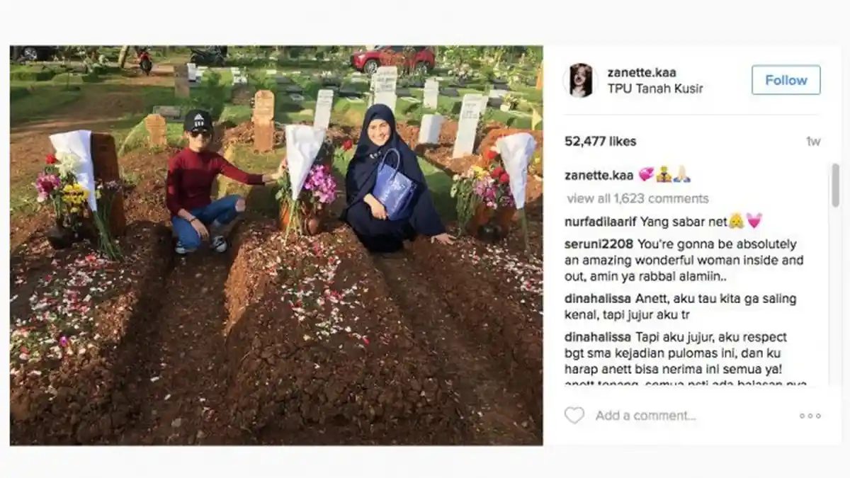 Gara-gara Foto Ziarah Mantan Istri Dodi Triono Ini, Netizen Berdebat di Komentar