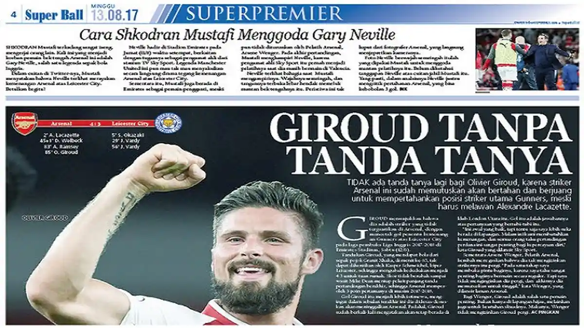 Olivier Giroud Tanpa Tanda Tanya