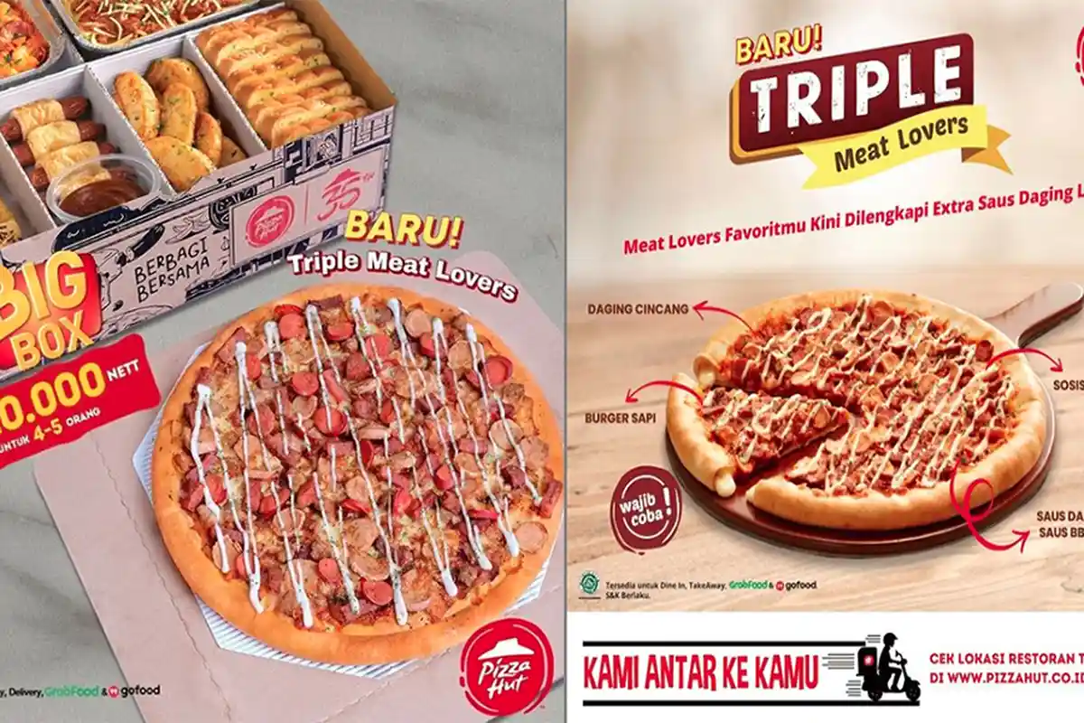 PROMO Pizza Hut Juni 2020, Menu Baru Triple Meat Lovers Paket Big Box Bisa Makan Ber-5 Lebih Hemat!