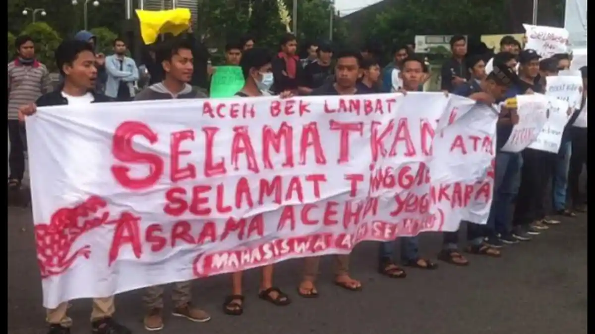 Pertahankan Asrama, Mahasiswa Aceh Gelar Aksi di Yogyakarta