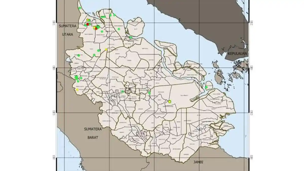135 Titik Panas Terpantau di Riau, Rokan Hilir Paling Banyak