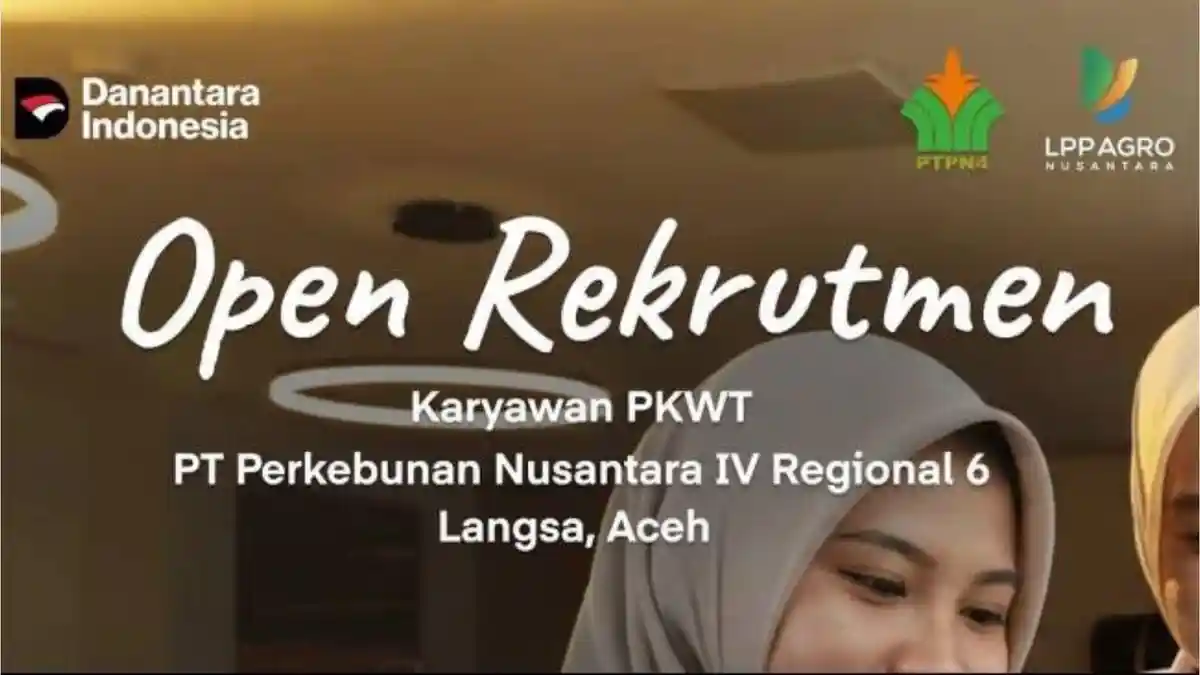 Lowongan Kerja di PTPN IV untuk Status PKWT, Syarat Lulus Minimal SMA hingga D3 - Tribunkaltim.co