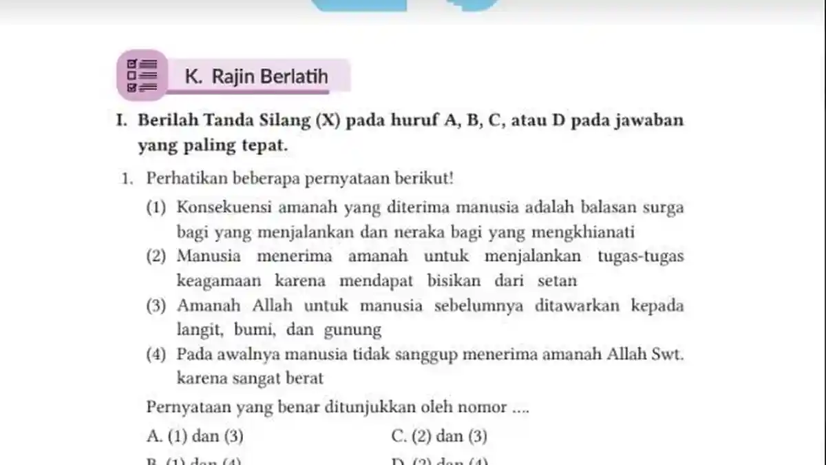 Kunci Jawaban PAI Kelas 8 SMP Halaman 76 Kurikulum Merdeka