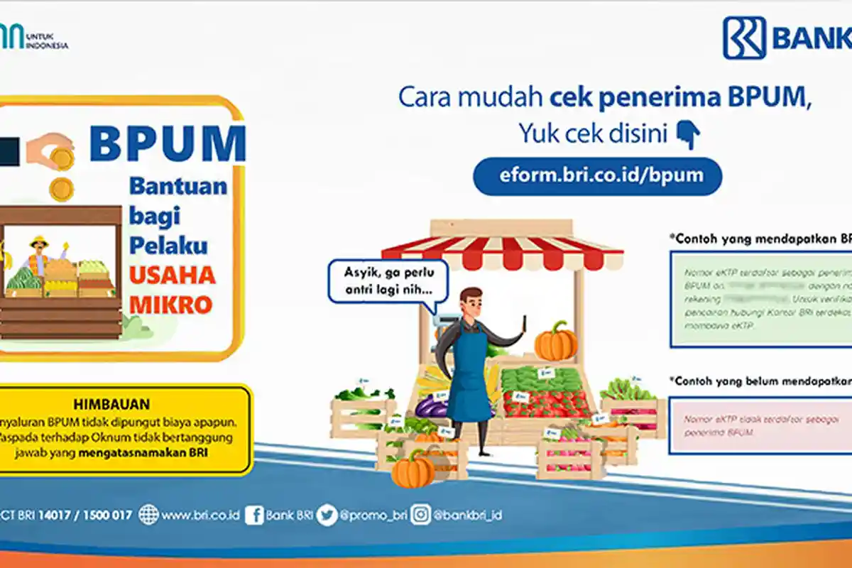 Eform.bri.co.id/bpum Pastikan Terima BLT Banpres UMKM Rp 2,4 Juta Cairkan Dana Bantuan Usaha Mikro