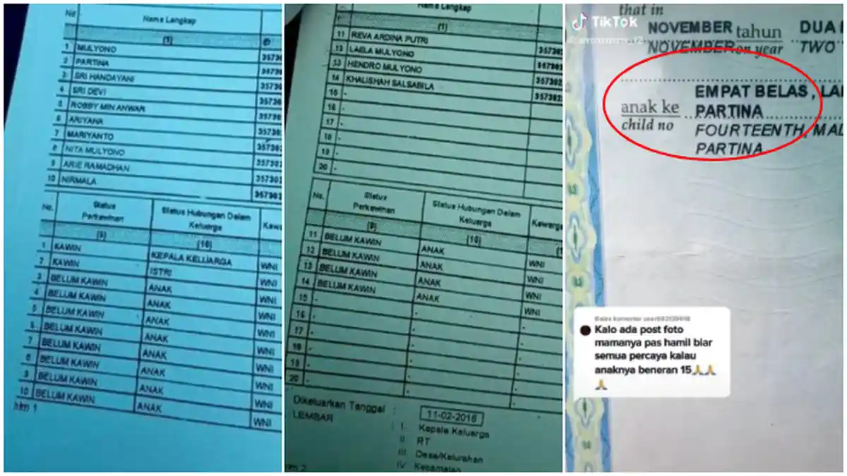 Viral Satu Keluarga 15 Bersaudara, KK Sampai Ditulis dalam 2 Lembar, Masih Ada 14 Anggota Tercantum