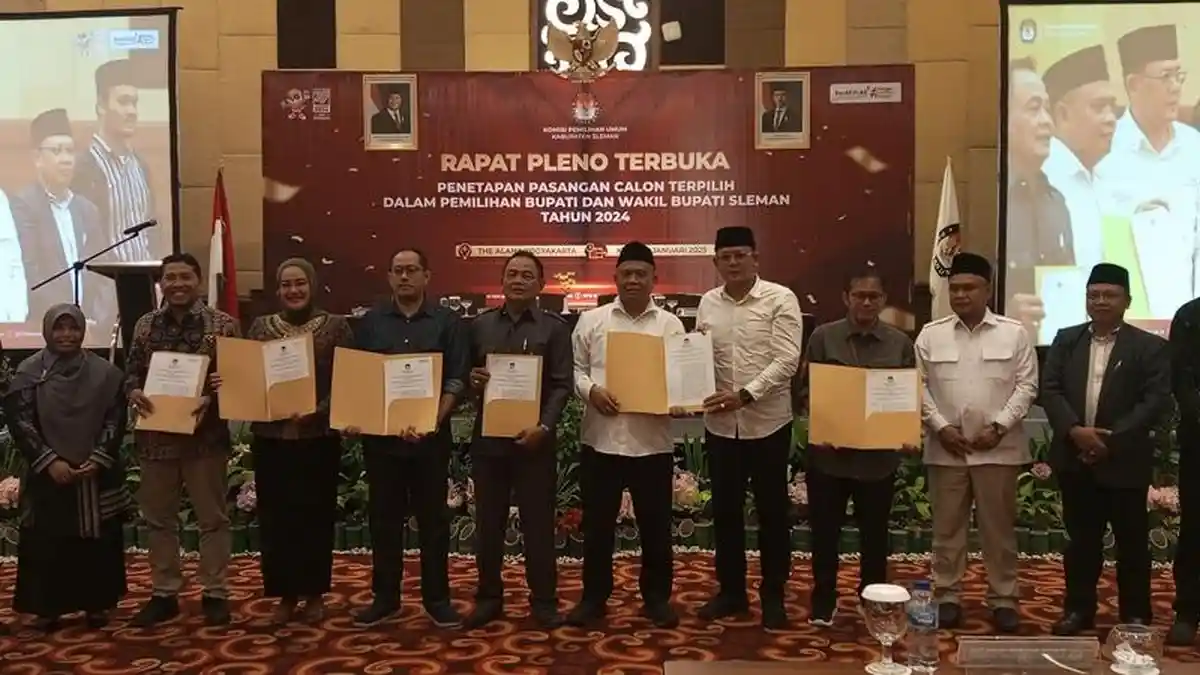 Harda- Danang Ditetapkan jadi Bupati dan Wakil Bupati Terpilih Kabupaten Sleman