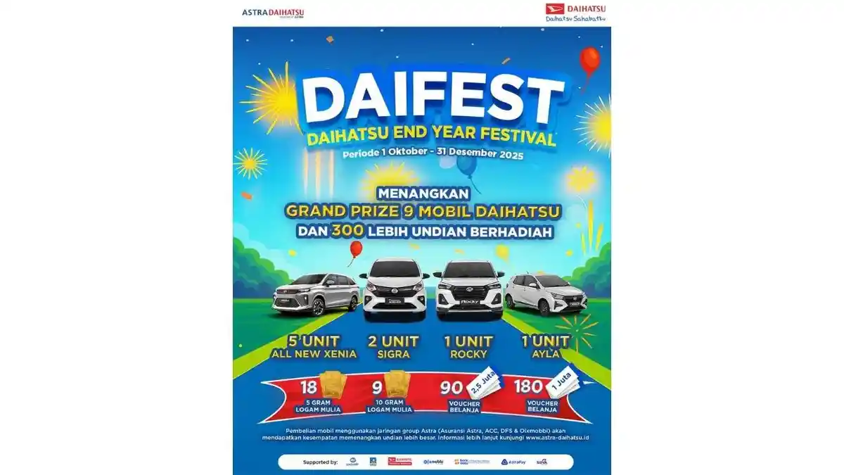 Daihatsu Hadirkan DAIFEST 2025, Tawarkan Grand Prize 9 Mobil dan Promo Akhir Tahun Menarik