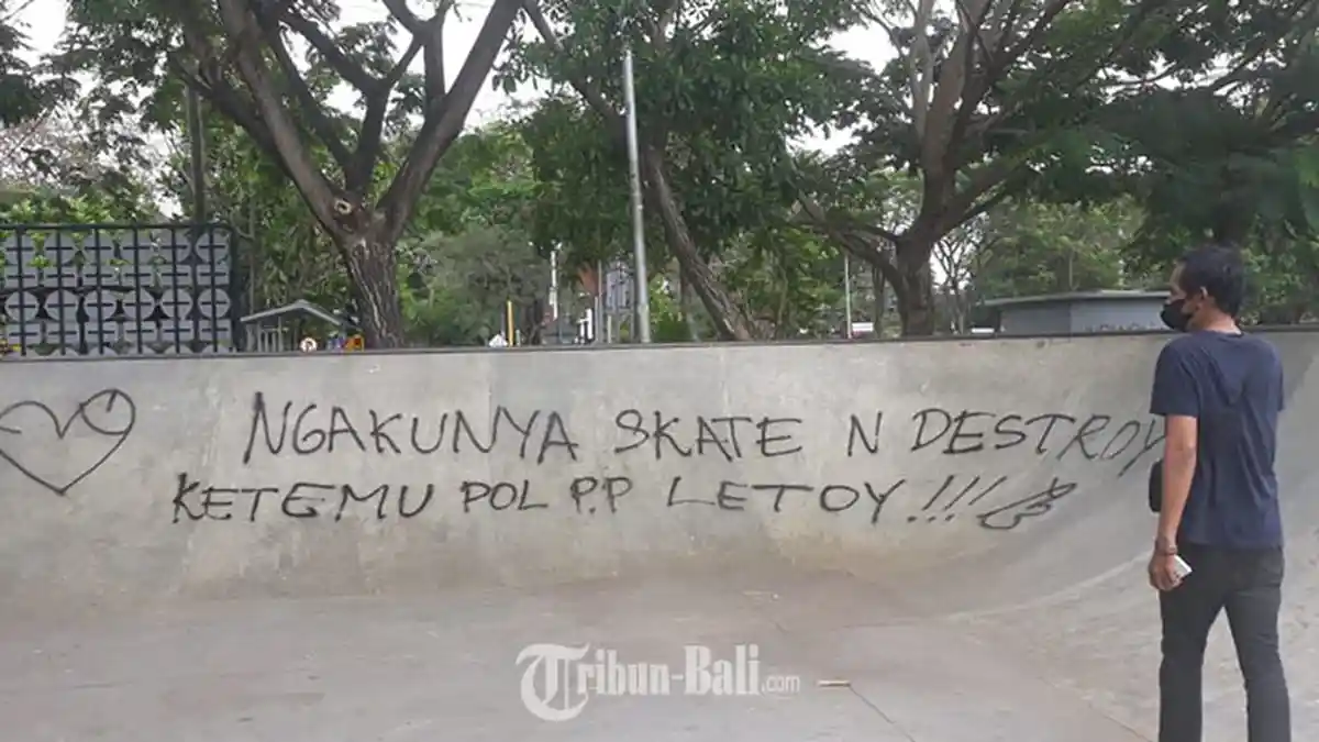 Extreme Park Lumintang Denpasar Dicoret 'Ngakunya Skate N Destroy Ketemu Pol PP Letoy'