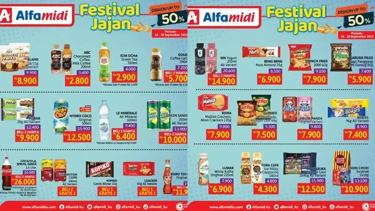 Katalog Promo Alfamidi Hari ini 22 September 2023, Belanja Jajanan Ada Diskon hingga 50 Persen