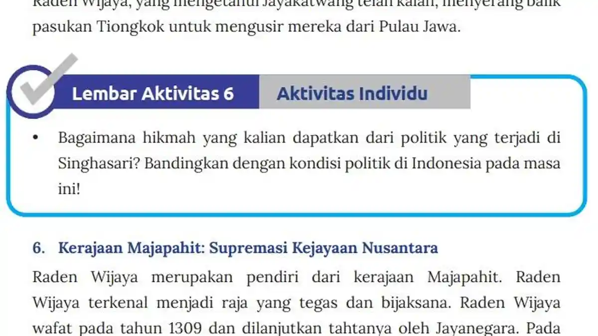 Kunci Jawaban IPS Kelas 7 Kurikulum Merdeka Halaman 149, Lembar Aktivitas 6: Politik di Singhasari