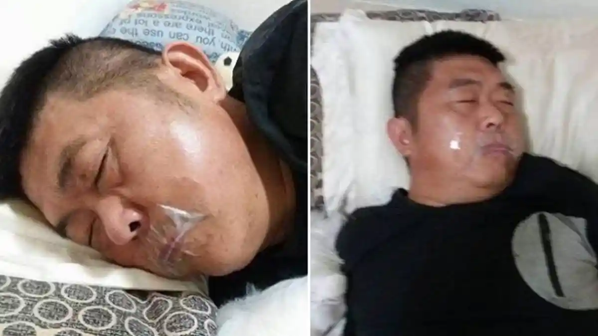 Istri Kaget Melihat Suami Tidur dengan Selotip Menempel di Mulut, Kenyataan dibaliknya Bikin Nangis!