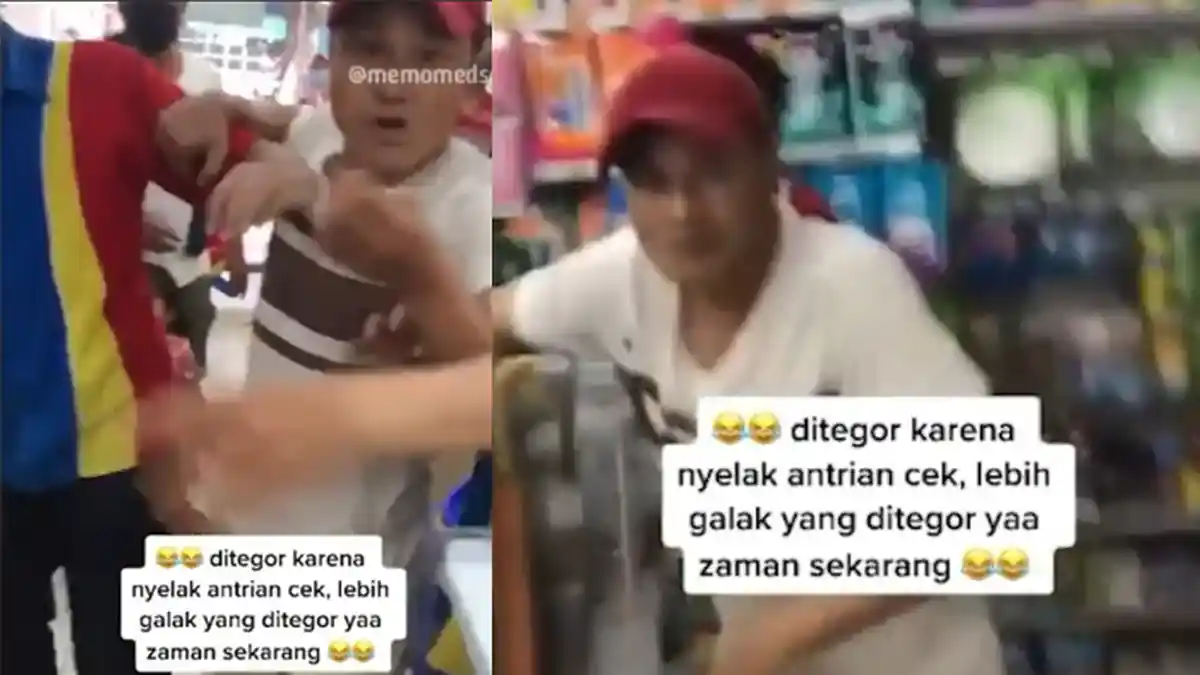 Ditegur Karena Nyelip Antrean, Pria Ini Marah dan Ngamuk Hingga Serang Perekam Video di Minimarket