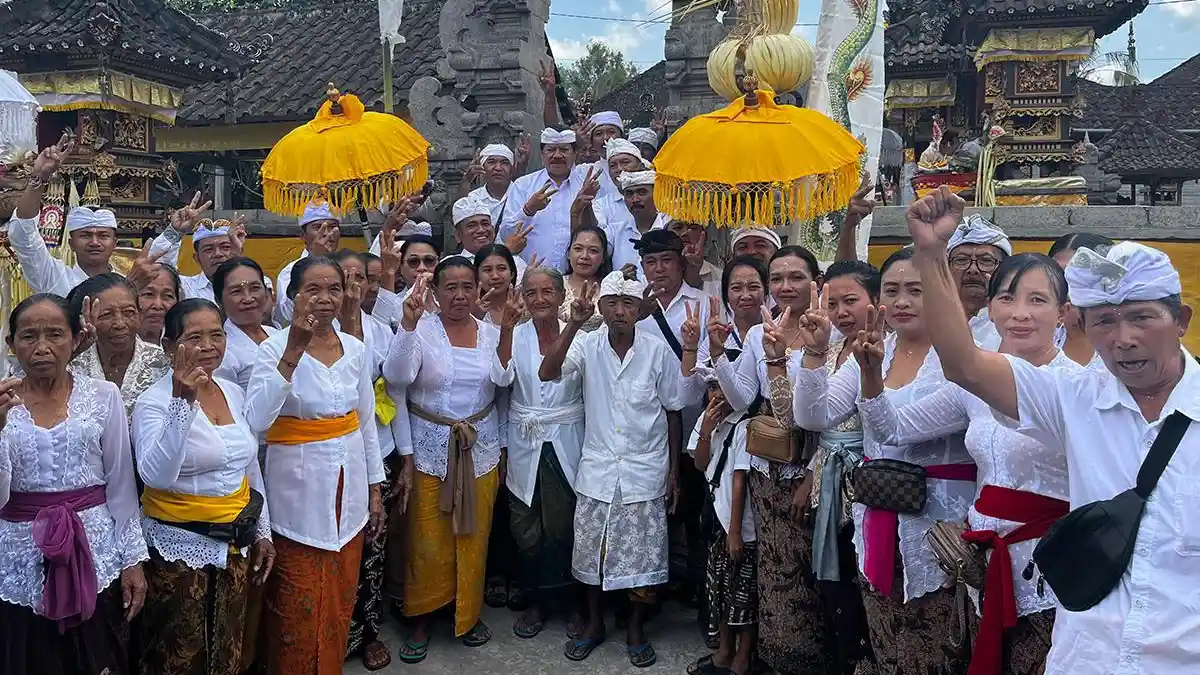 Pengempon Pura Panti Sarinbuana, Banjar Dinas Cempaka, Manikyang Tabanan Siap Menangkan Paslon Sandi
