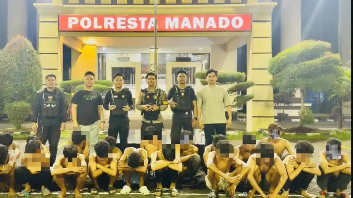 Diduga Hendak Lakukan Kekerasan Jalanan, 19 Pemuda Ditangkap Polresta Manado, Panah Wayer Diamankan