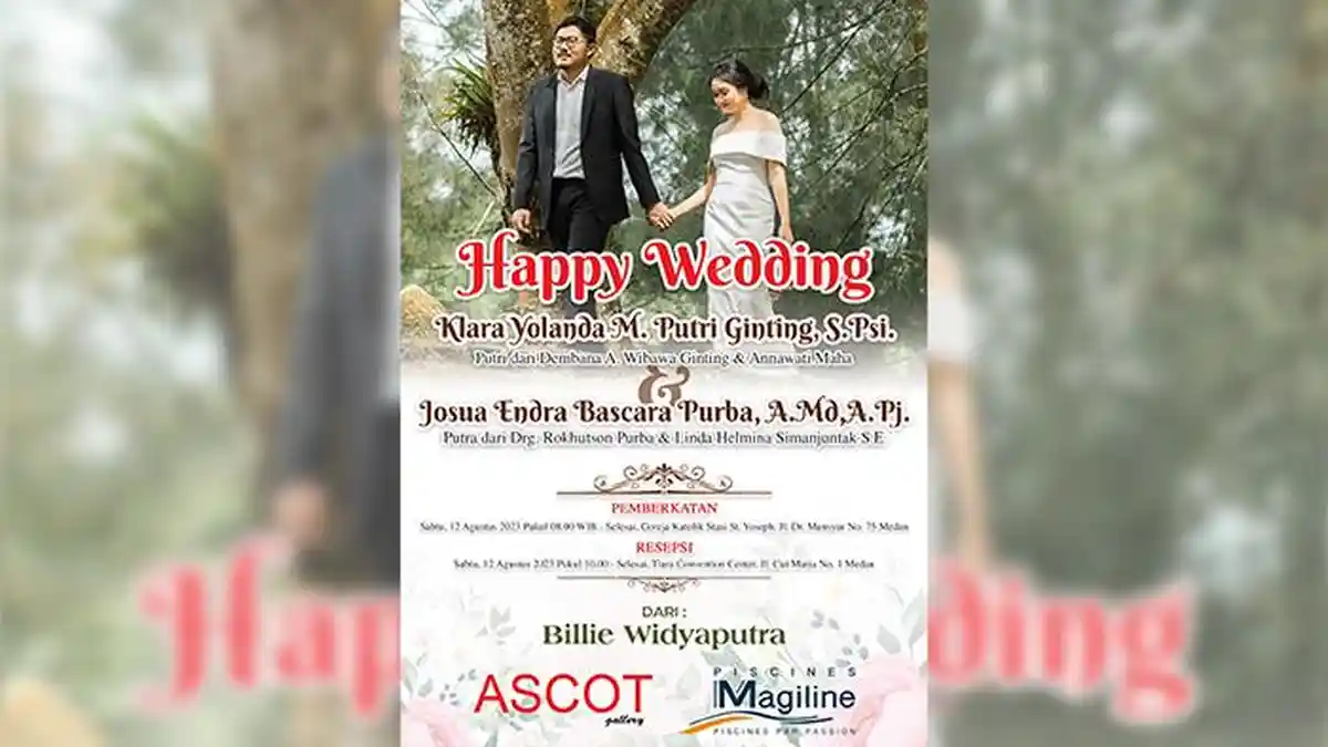 Selamat Menempuh Hidup Baru untuk Klara Yolanda M Putri Ginting dan Josua Endra Bascara Purba
