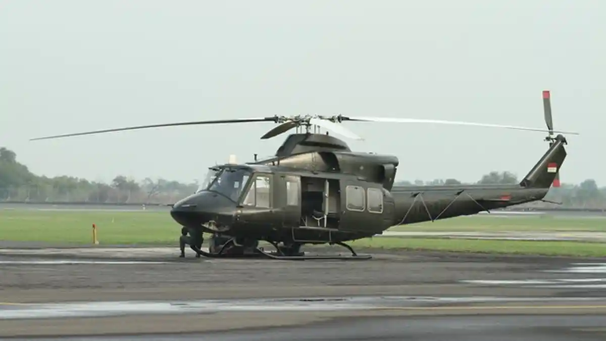 Helikopter Hard Landing Hanya Alami Kerusakan Kecil di Bagian Kaki