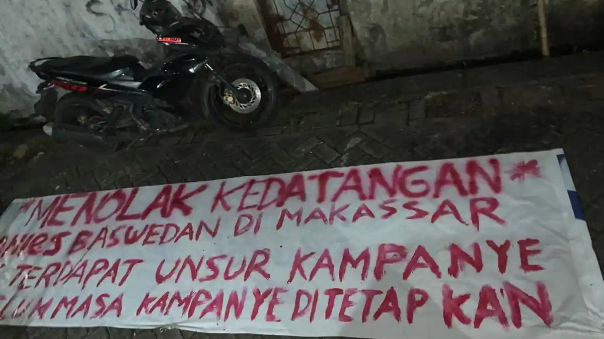 5 Hari Jelang Anies Baswedan Datang ke Makassar, Beredar Spanduk Narasi Penolakan