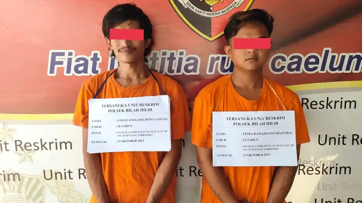 Polsek Bilah Hilir Tangkap Dua Pengedar Sabu di Negeri Baru