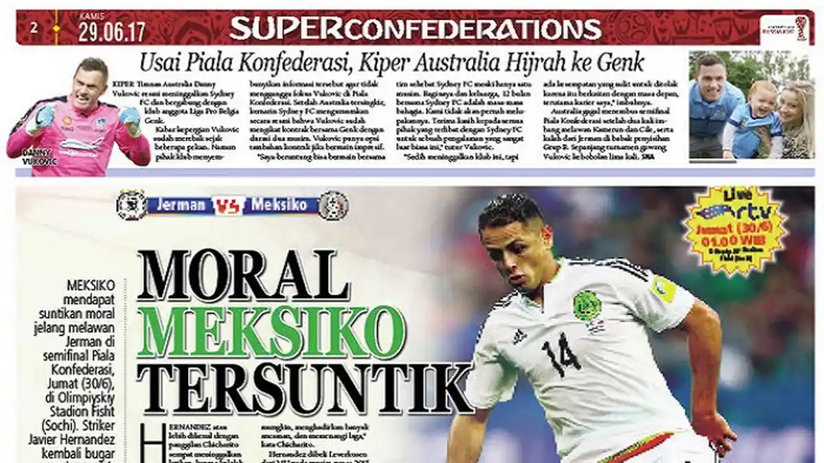 Javier Hernandez Suntik Moral Timnas Meksiko
