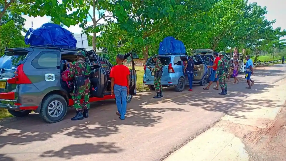 Satgas Yonmek 521/DY Gagalkan Penyelundupan Miras dari Papua New Guinea  ke Merauke