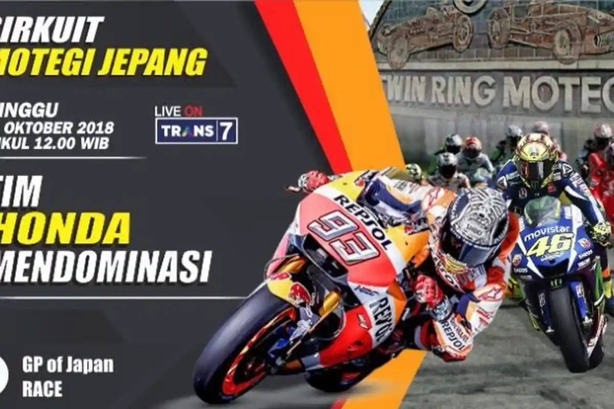 Live Streaming Trans7, Siaran Langsung MotoGP Jepang 2018, Nonton Sekarang Tanpa Buffer