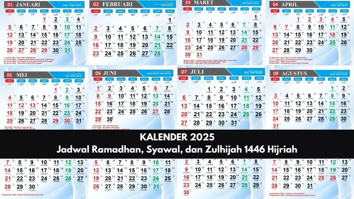 Kalender 2025 : Muhammadiyah Umumkan 1 Ramadhan, Syawal, dan Zulhijah 1446 Hijriah
