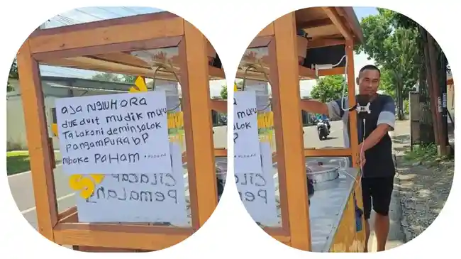 Penuhi Nazar, Edi Mudik Dorong Gerobak Siomay dari Cilacap ke Pemalang, Tempuh 130 Kilometer