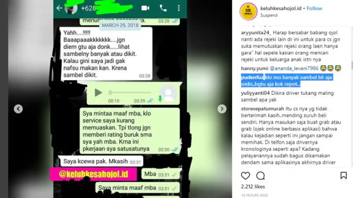 Viral! Curhat Driver Ojol Dapat Suspend, Gegara Sambal Dikit, Nggak Nafsu Makan Hingga Rating Rendah