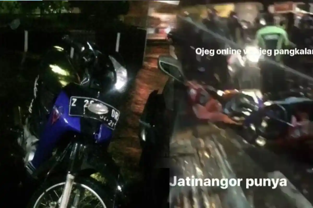 Kericuhan Masal Antara Ojek Pangkalan dan Ojol Terjadi di Jatinangor,Diduga Pemicunya Adalah Hal ini
