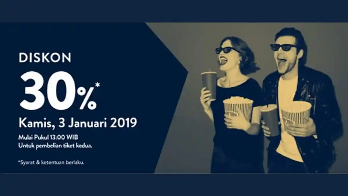 PROMO TIKET NONTON TIX ID - Cuma Hari Ini Semua Jenis Film Diskon 30%, Cek Ketentuannya!
