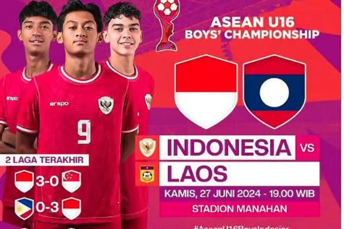 LIVE Gratis Indosiar! Link Streaming Timnas U16 Indonesia vs Laos Jam 19.30 WIB Piala AFF U16 2024