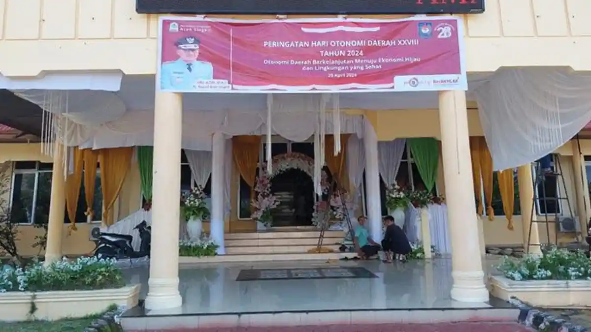 Ulang Tahun Perak, Kantor Bupati Aceh Singkil Mulai Dihias
