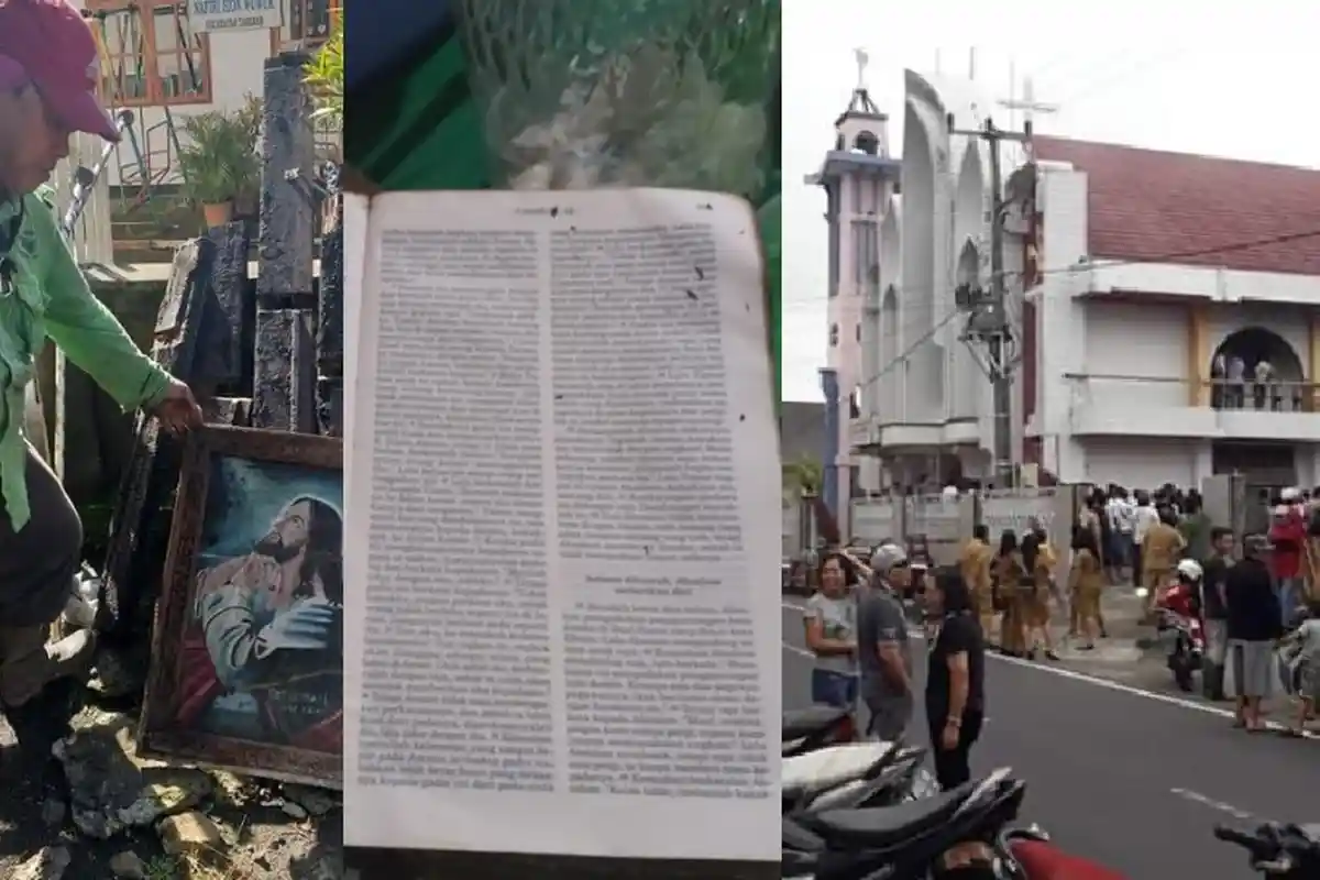 Alkitab & Gambar Yesus Utuh Setelah Kebakaran di GMIM Nafiri Sion Wuwuk: Saya tak bisa Berkata-kata