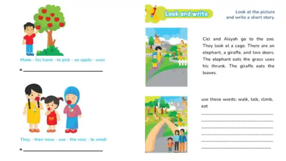 Kunci Jawaban Bahasa Inggris Kelas 5 SD/MI Hal 64 65 66 Kurikulum Merdeka: Look and Write