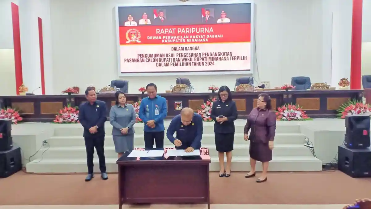 DPRD Sahkan Robby Dondokambey - Vanda Sarundajang Sebagai Pemenang Pilkada Minahasa 2024